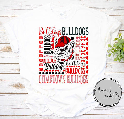 Cedartown Bulldog Retro Groovy T-Shirt